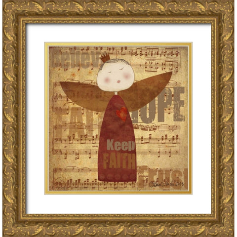 Keep Faith Gold Ornate Wood Framed Art Print with Double Matting by DiPaolo, Dan
