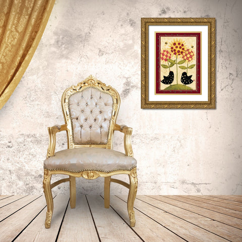 Chicks Gold Ornate Wood Framed Art Print with Double Matting by DiPaolo, Dan