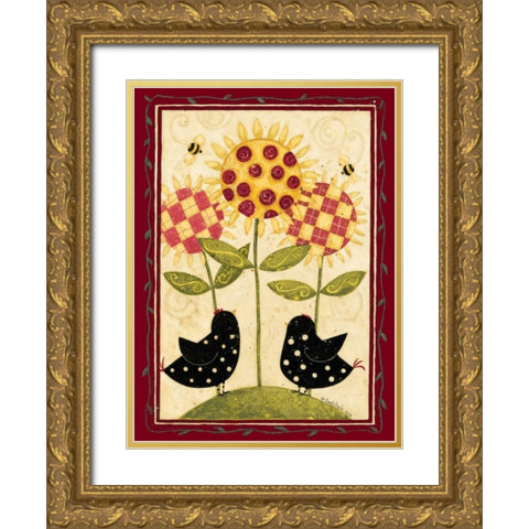 Chicks Gold Ornate Wood Framed Art Print with Double Matting by DiPaolo, Dan