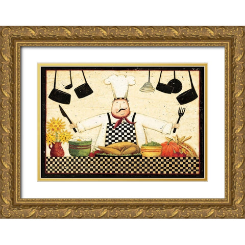 Lets Cook Lets Eat Gold Ornate Wood Framed Art Print with Double Matting by DiPaolo, Dan