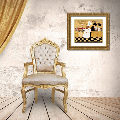 Be Merry Gold Ornate Wood Framed Art Print with Double Matting by DiPaolo, Dan