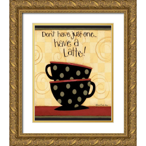 Two Latte Please Gold Ornate Wood Framed Art Print with Double Matting by DiPaolo, Dan