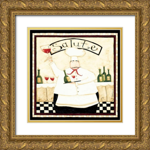 Wine Salute Gold Ornate Wood Framed Art Print with Double Matting by DiPaolo, Dan