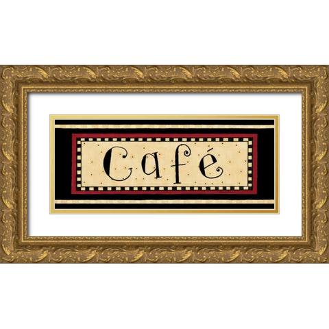 City Cafe Gold Ornate Wood Framed Art Print with Double Matting by DiPaolo, Dan