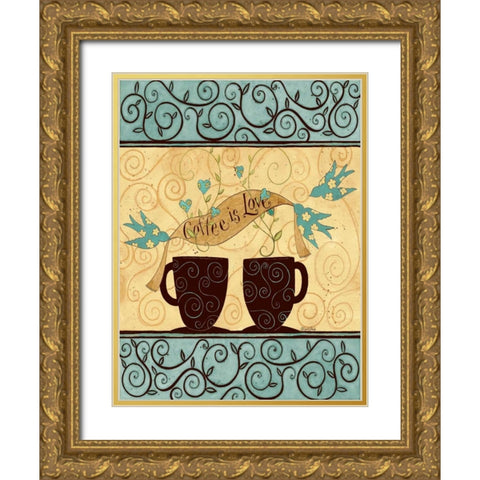 Strong Coffee Gold Ornate Wood Framed Art Print with Double Matting by DiPaolo, Dan