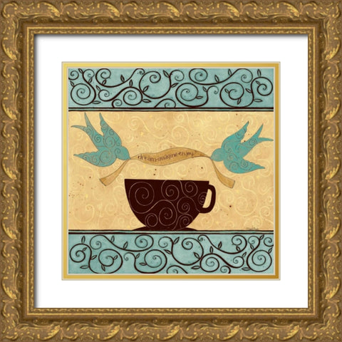 Coffee Break Gold Ornate Wood Framed Art Print with Double Matting by DiPaolo, Dan