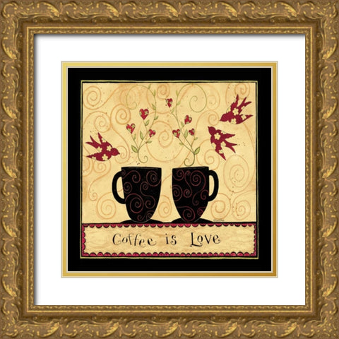 All My Coffee Gold Ornate Wood Framed Art Print with Double Matting by DiPaolo, Dan