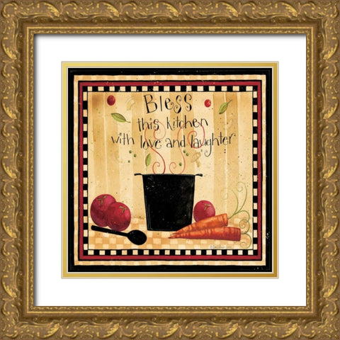Bless This Kitchen Gold Ornate Wood Framed Art Print with Double Matting by DiPaolo, Dan