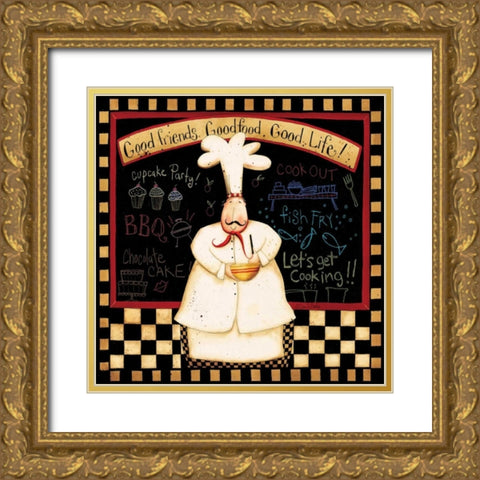 A Good Friends Gold Ornate Wood Framed Art Print with Double Matting by DiPaolo, Dan