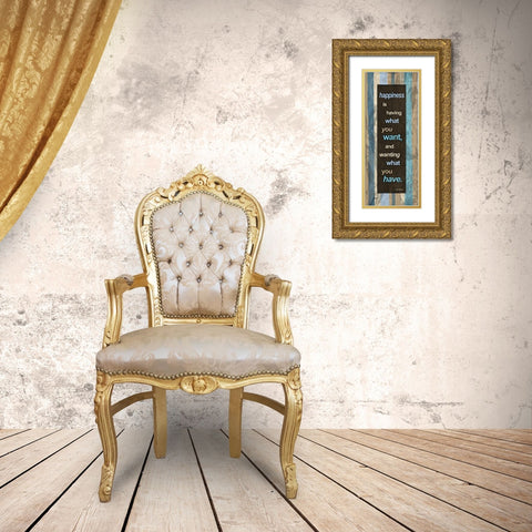 Striped Blues 1 Gold Ornate Wood Framed Art Print with Double Matting by Stimson, Diane