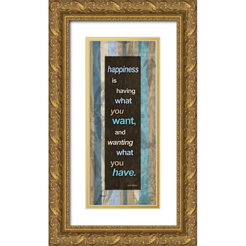 Striped Blues 1 Gold Ornate Wood Framed Art Print with Double Matting by Stimson, Diane