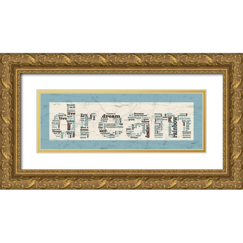 Aqua Dream Gold Ornate Wood Framed Art Print with Double Matting by Stimson, Diane