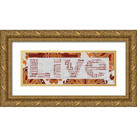 Brown Pattern Live Gold Ornate Wood Framed Art Print with Double Matting by Stimson, Diane