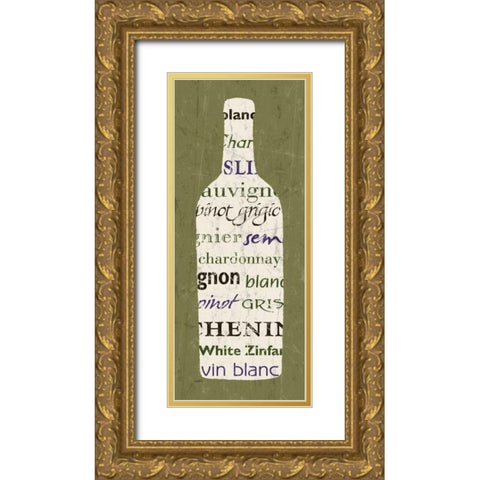 Vin Blanc Gold Ornate Wood Framed Art Print with Double Matting by Stimson, Diane