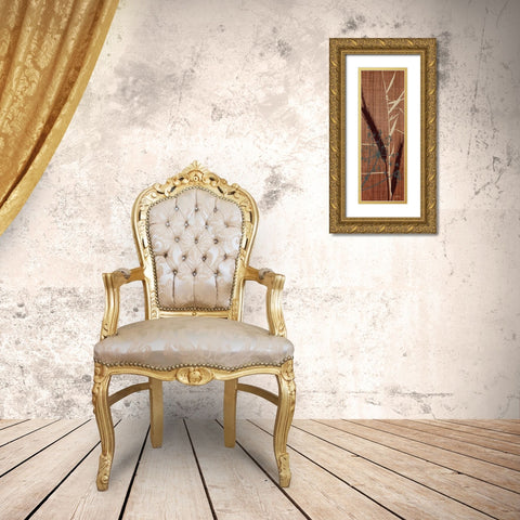 Grasses 2 Warm Gold Ornate Wood Framed Art Print with Double Matting by Stimson, Diane