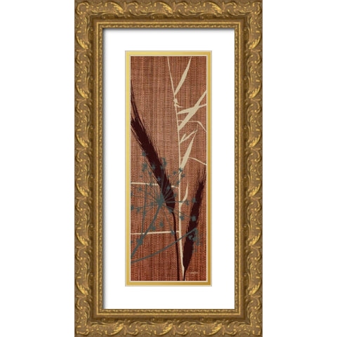 Grasses 2 Warm Gold Ornate Wood Framed Art Print with Double Matting by Stimson, Diane