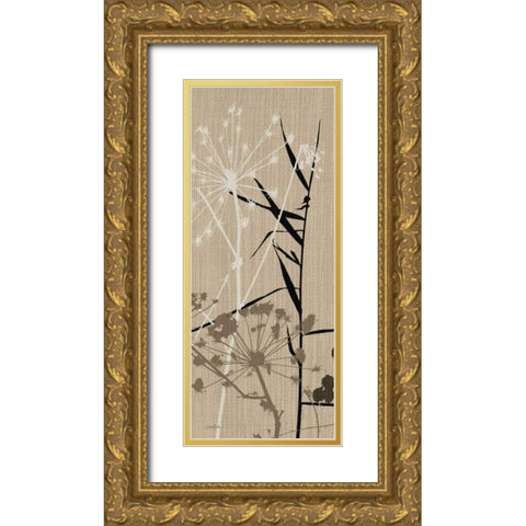 Grasses 1 Brown Gold Ornate Wood Framed Art Print with Double Matting by Stimson, Diane