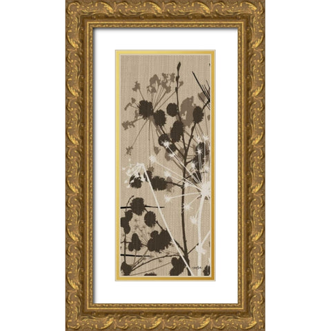 Grasses 2 Tan Gold Ornate Wood Framed Art Print with Double Matting by Stimson, Diane