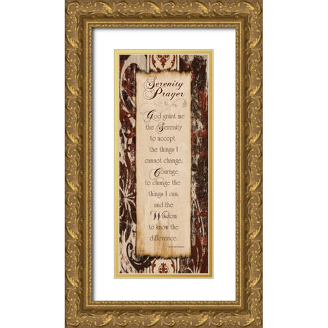 Serenity Prayer Gold Ornate Wood Framed Art Print with Double Matting by Stimson, Diane