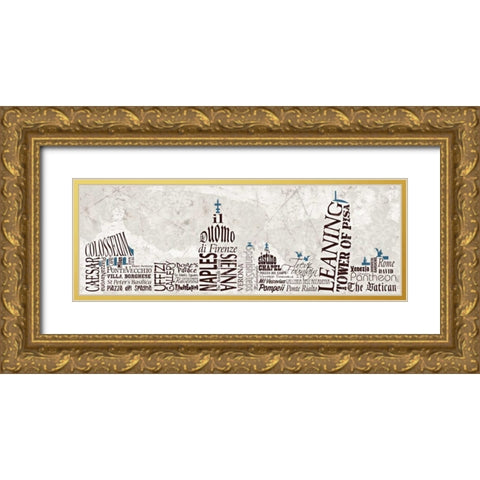 Italy Sky Line Gold Ornate Wood Framed Art Print with Double Matting by Stimson, Diane