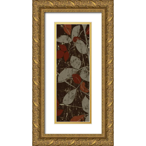 Leafy Autumn 1 Gold Ornate Wood Framed Art Print with Double Matting by Stimson, Diane