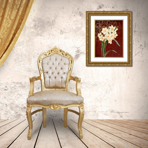 Narcissus 1 Gold Ornate Wood Framed Art Print with Double Matting by Stimson, Diane