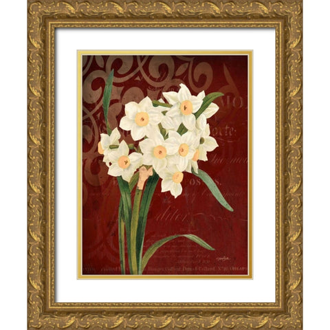 Narcissus 1 Gold Ornate Wood Framed Art Print with Double Matting by Stimson, Diane