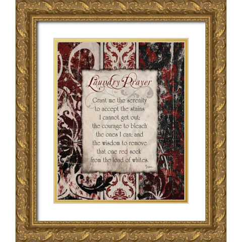 Laundry Prayer Distress Gold Ornate Wood Framed Art Print with Double Matting by Stimson, Diane