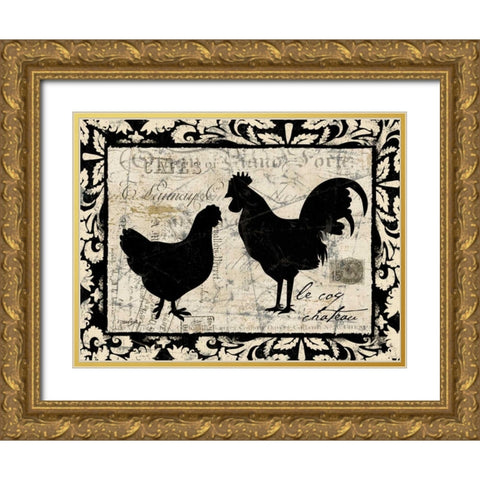 Le Coq Chateau Gold Ornate Wood Framed Art Print with Double Matting by Stimson, Diane