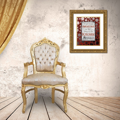 Breakfast Kitchen Gray Gold Ornate Wood Framed Art Print with Double Matting by Stimson, Diane