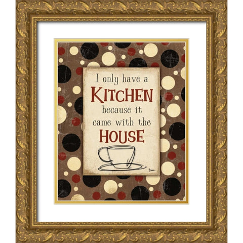 Kitchen House Brown Gold Ornate Wood Framed Art Print with Double Matting by Stimson, Diane