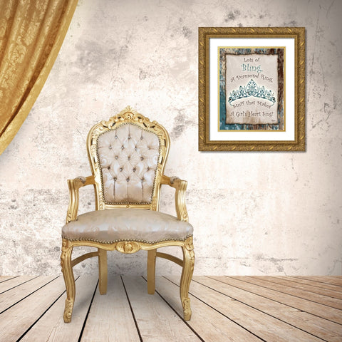 Tiara Bling 1 Gold Ornate Wood Framed Art Print with Double Matting by Stimson, Diane