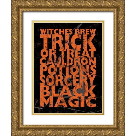 Witches Brew Gold Ornate Wood Framed Art Print with Double Matting by Stimson, Diane