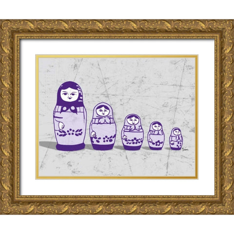 Babushka 1 Gold Ornate Wood Framed Art Print with Double Matting by Stimson, Diane