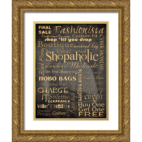 Shopping Gold Ornate Wood Framed Art Print with Double Matting by Stimson, Diane