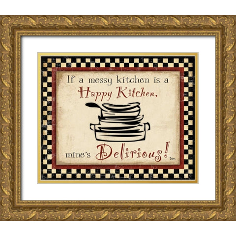 Kitchen Delirious Gold Ornate Wood Framed Art Print with Double Matting by Stimson, Diane