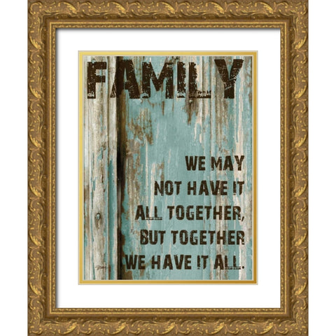 Family Grunge 4 Gold Ornate Wood Framed Art Print with Double Matting by Stimson, Diane