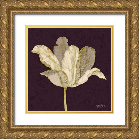 Purple Behind Tulip Gold Ornate Wood Framed Art Print with Double Matting by Stimson, Diane