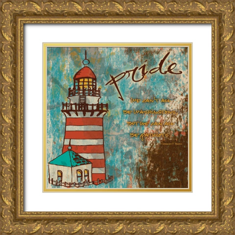 Lighthouse 1 Gold Ornate Wood Framed Art Print with Double Matting by Stimson, Diane