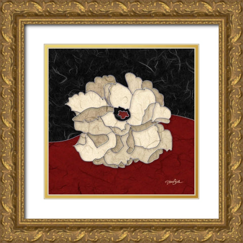 White Rose Gold Ornate Wood Framed Art Print with Double Matting by Stimson, Diane