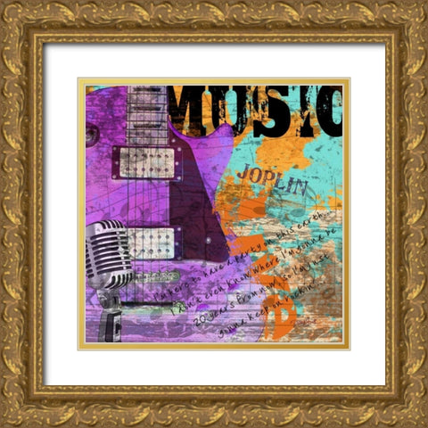 Rock Music 2 Gold Ornate Wood Framed Art Print with Double Matting by Stimson, Diane