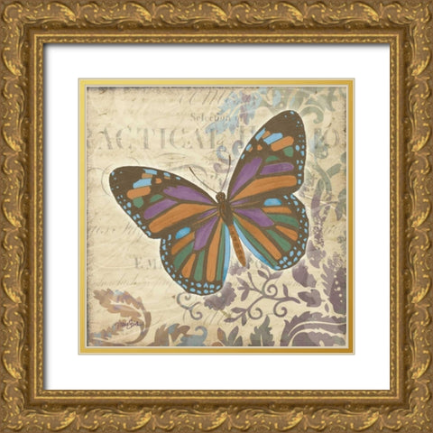 Bfly Harmony 2 Gold Ornate Wood Framed Art Print with Double Matting by Stimson, Diane