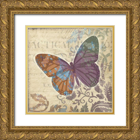 Bfly Harmony 2 Gold Ornate Wood Framed Art Print with Double Matting by Stimson, Diane