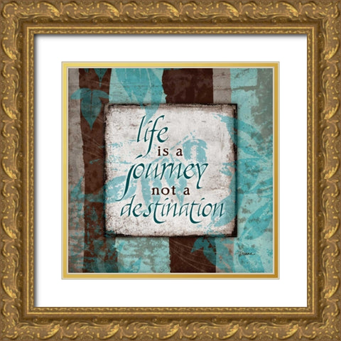 Aqua Journey Gold Ornate Wood Framed Art Print with Double Matting by Stimson, Diane