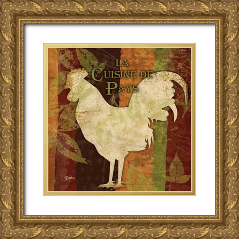 Spice Rooster 2 Gold Ornate Wood Framed Art Print with Double Matting by Stimson, Diane