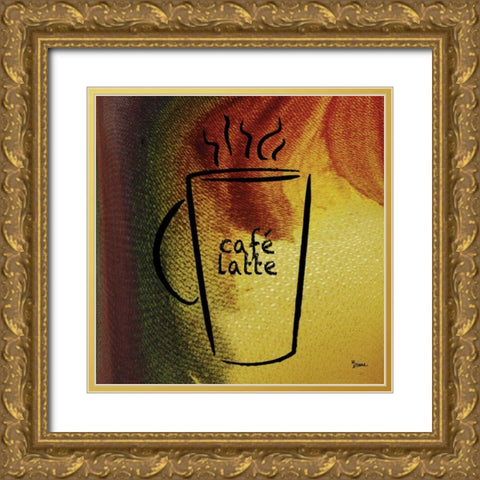 Cafe Latte Gold Ornate Wood Framed Art Print with Double Matting by Stimson, Diane