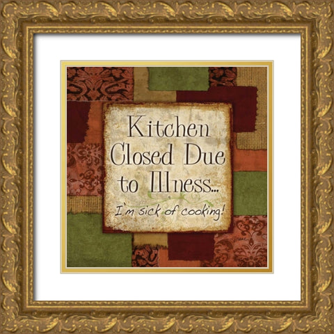 Patchwork Kitchen Gold Ornate Wood Framed Art Print with Double Matting by Stimson, Diane