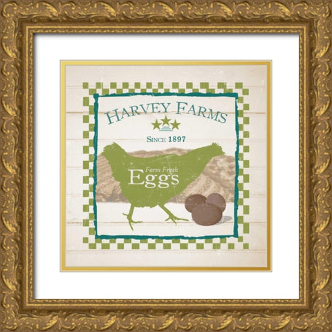 Harvey Farms Eggs Gold Ornate Wood Framed Art Print with Double Matting by Stimson, Diane