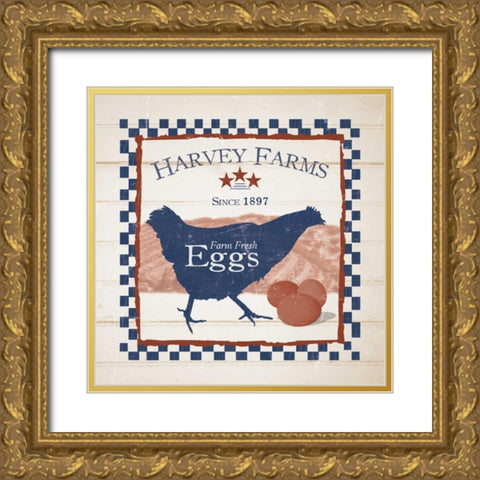 Harvey Farms Eggs Gold Ornate Wood Framed Art Print with Double Matting by Stimson, Diane