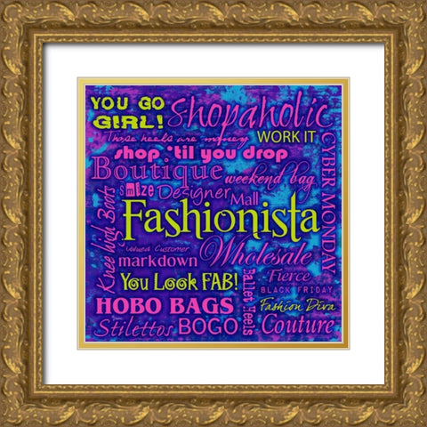 Fashionista Gold Ornate Wood Framed Art Print with Double Matting by Stimson, Diane